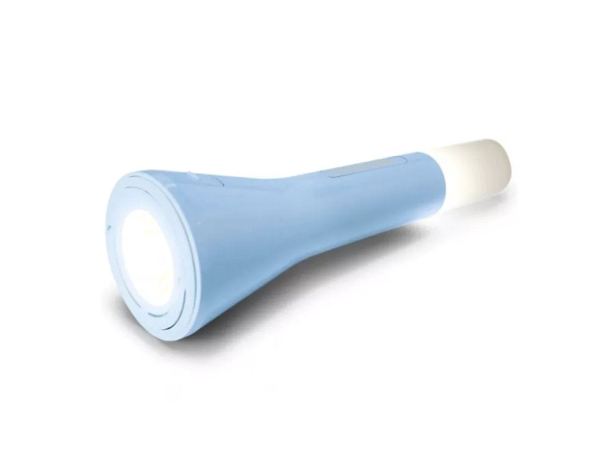 Kidywolf kidyflashlight lampe de poche pour enfants bleu – lampe 3 en 1 (lampe de poche, lampe de table, lampe suspendue), USB-C, 4+