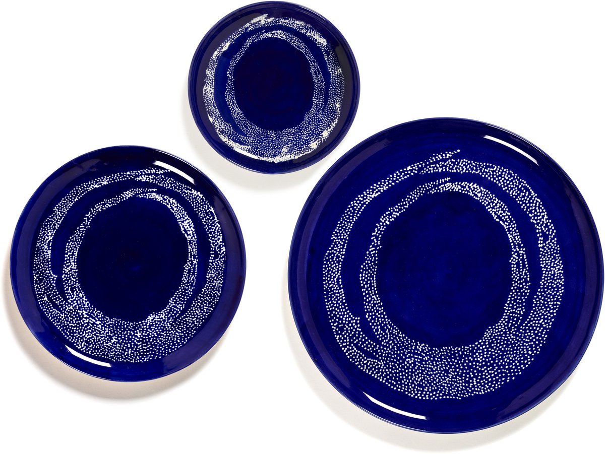 Serax - fête ottolenghi - assiette s - bleu foncé blanc - 19 ø - 2 pièces