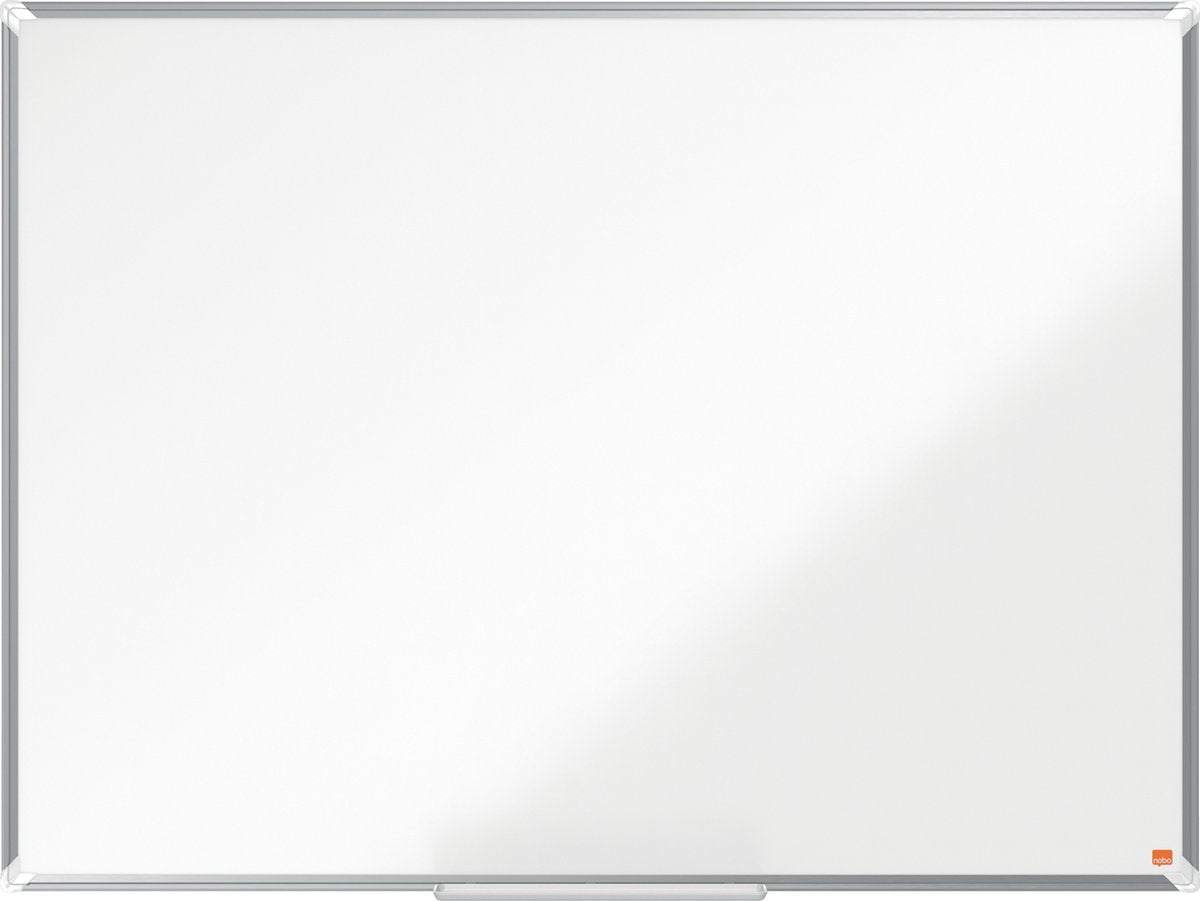 Tableau blanc magnétique émaillé Nobo premium plus - avec plumier - avec marqueur pour tableau blanc - 1200x900mm