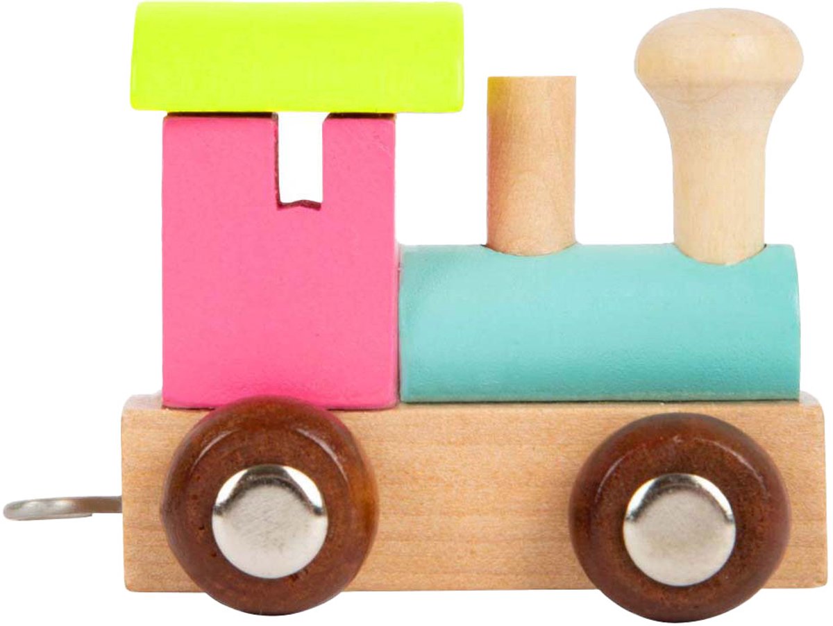 Small foot - locomotive de train à lettres en bois coloré - 12 pièces