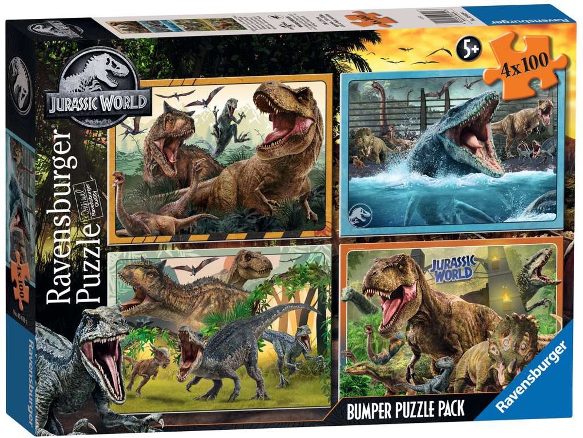 Ravensburger puzzle du monde jurassique 4x100 pièces multicolore