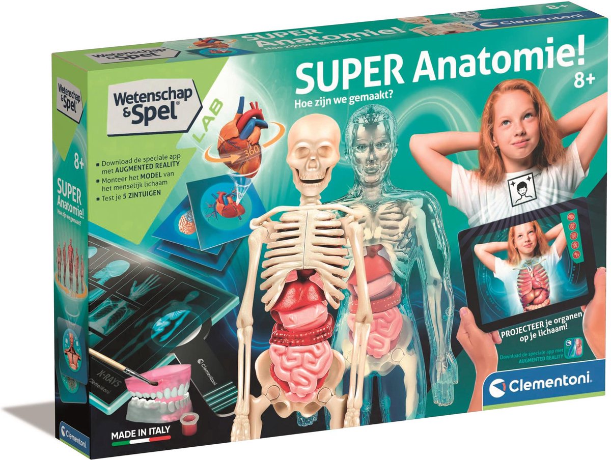 Jeu scientifique Clementoni - super anatomie - le corps humain - jouets éducatifs - à partir de 8 ans