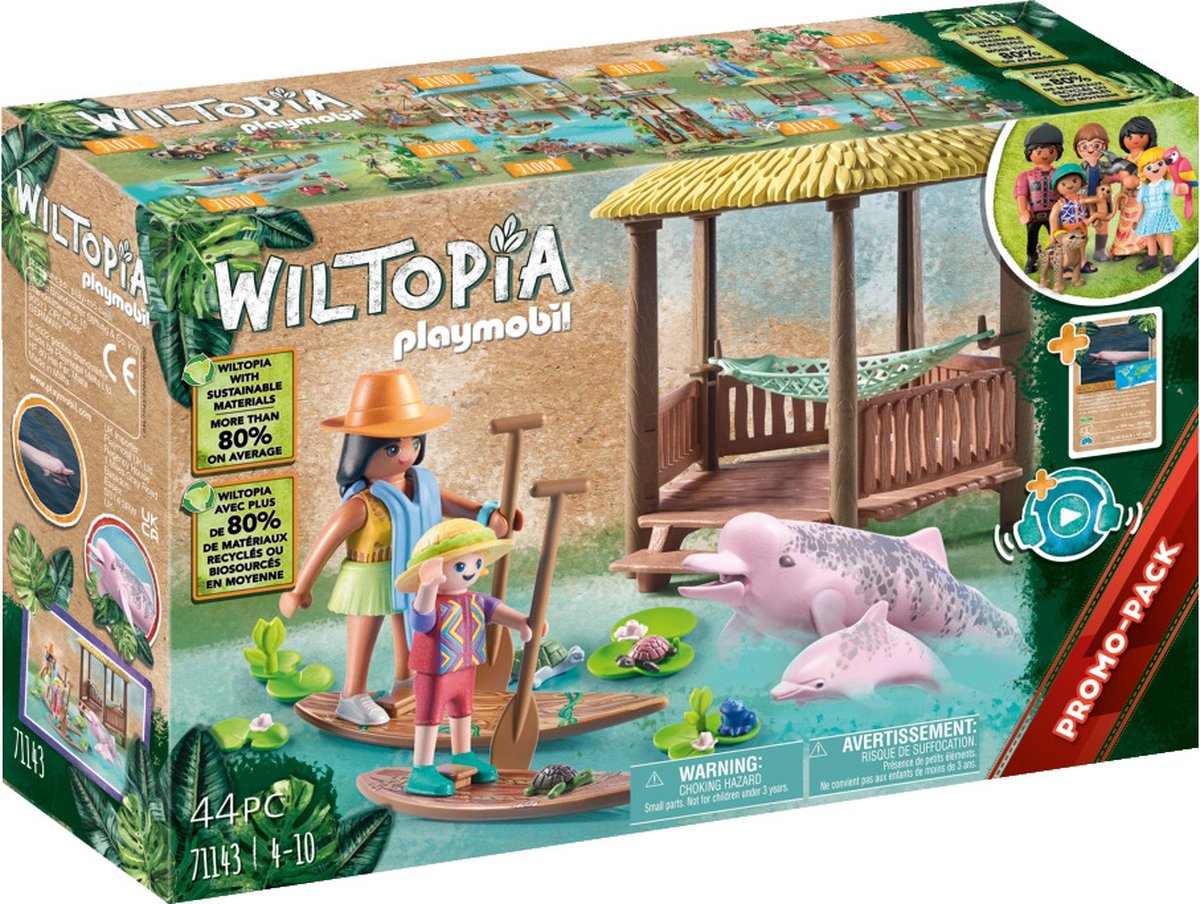 Playmobil Wiltopia - balade en paddle avec les dauphins de rivière - 71143