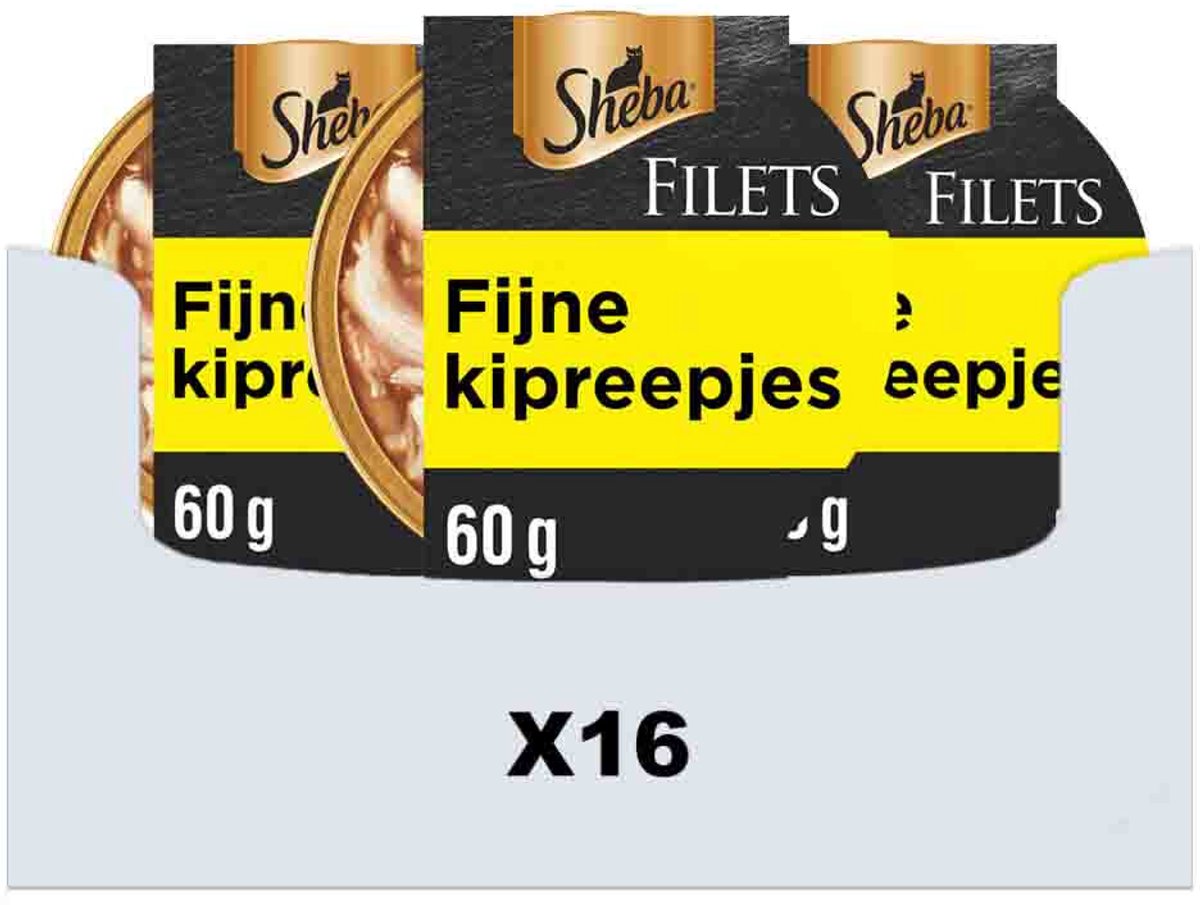 Nourriture pour chat Sheba - filets - morceaux de filet de poulet en sauce - 16x60g