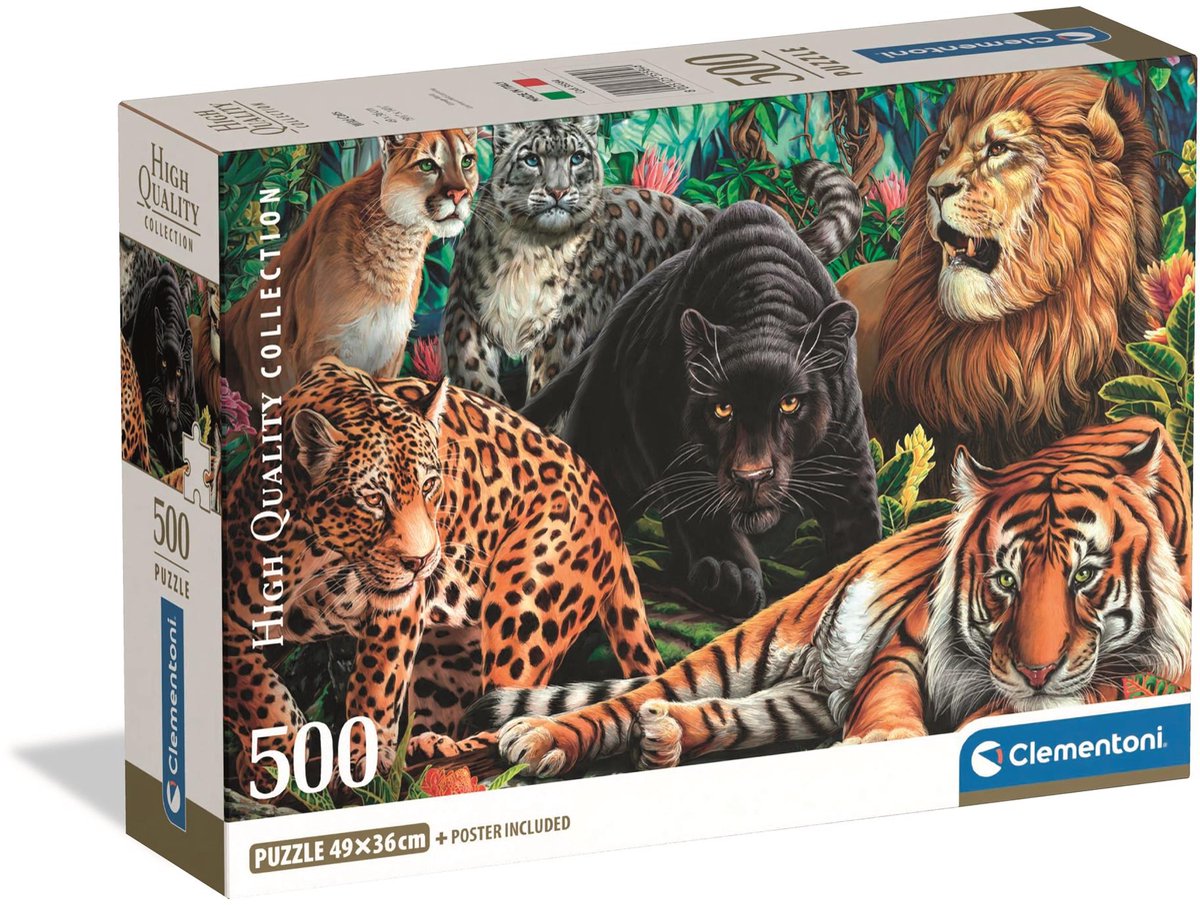 Clementoni puzzle chats sauvages, 500 pcs.