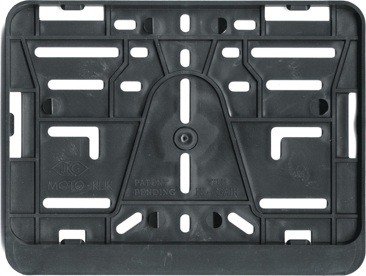 Support de plaque d'immatriculation moto Carpoint - 210x143 mm - sans perçage - montage par clic - plastique - design neutre