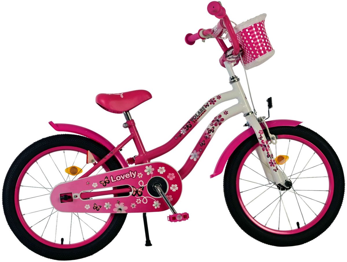 Volare joli vélo pour enfants - filles - 18 pouces - rose blanc