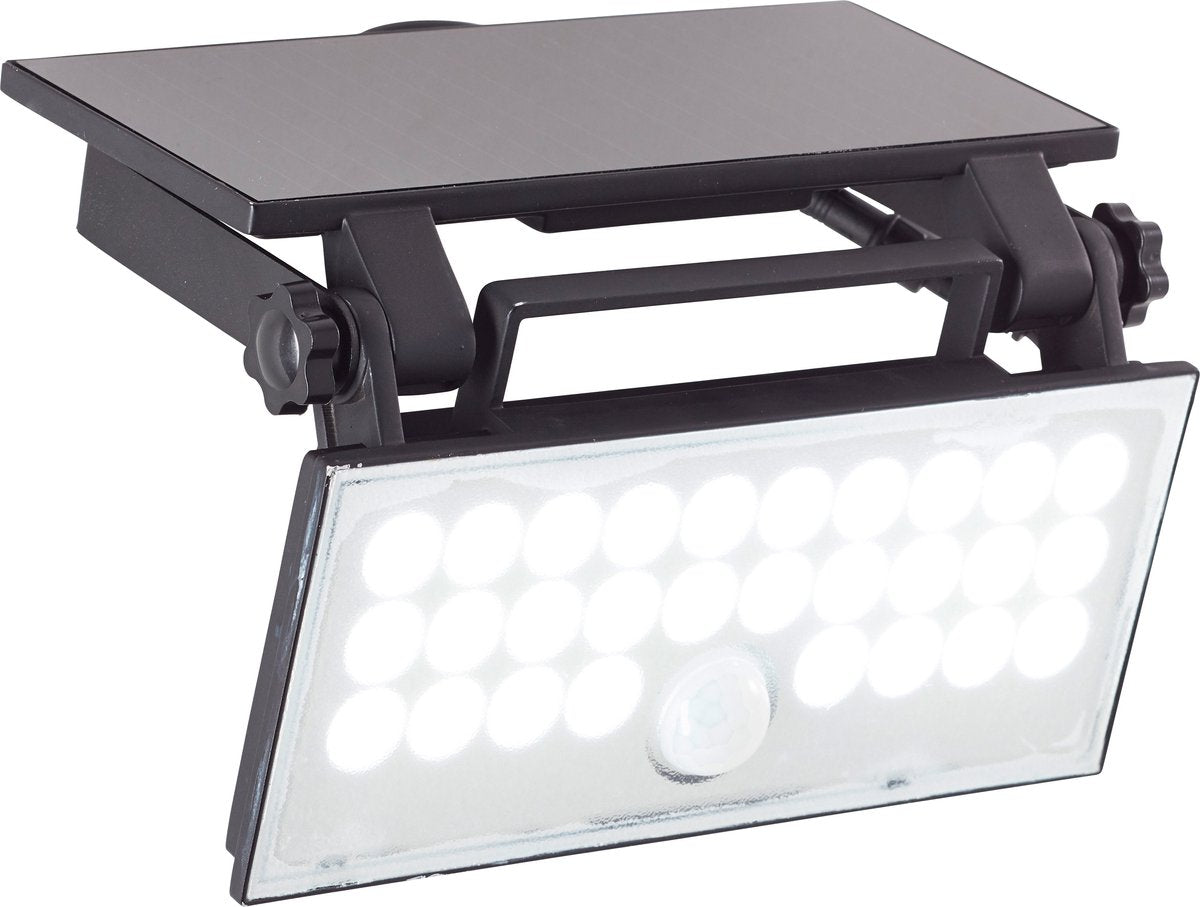 Brilliant luton - applique d'extérieur - led 6w - solaire - 1000 lm - 4100k - rotatif - capteur - ip65 - noir
