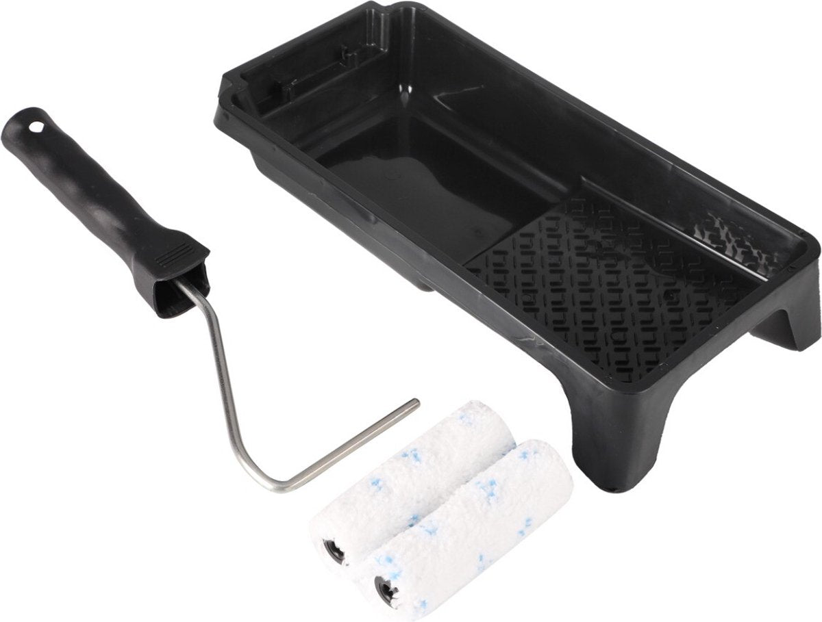 Houthandel veneman copenhagen pro set de teintures en microfibre - 4 pièces - 2 rouleaux en microfibre (10 cm) - bac à peinture - rouleau de support