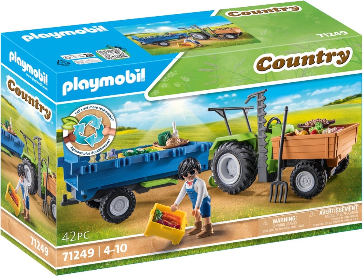 Tracteur country Playmobil avec remorque - 71249