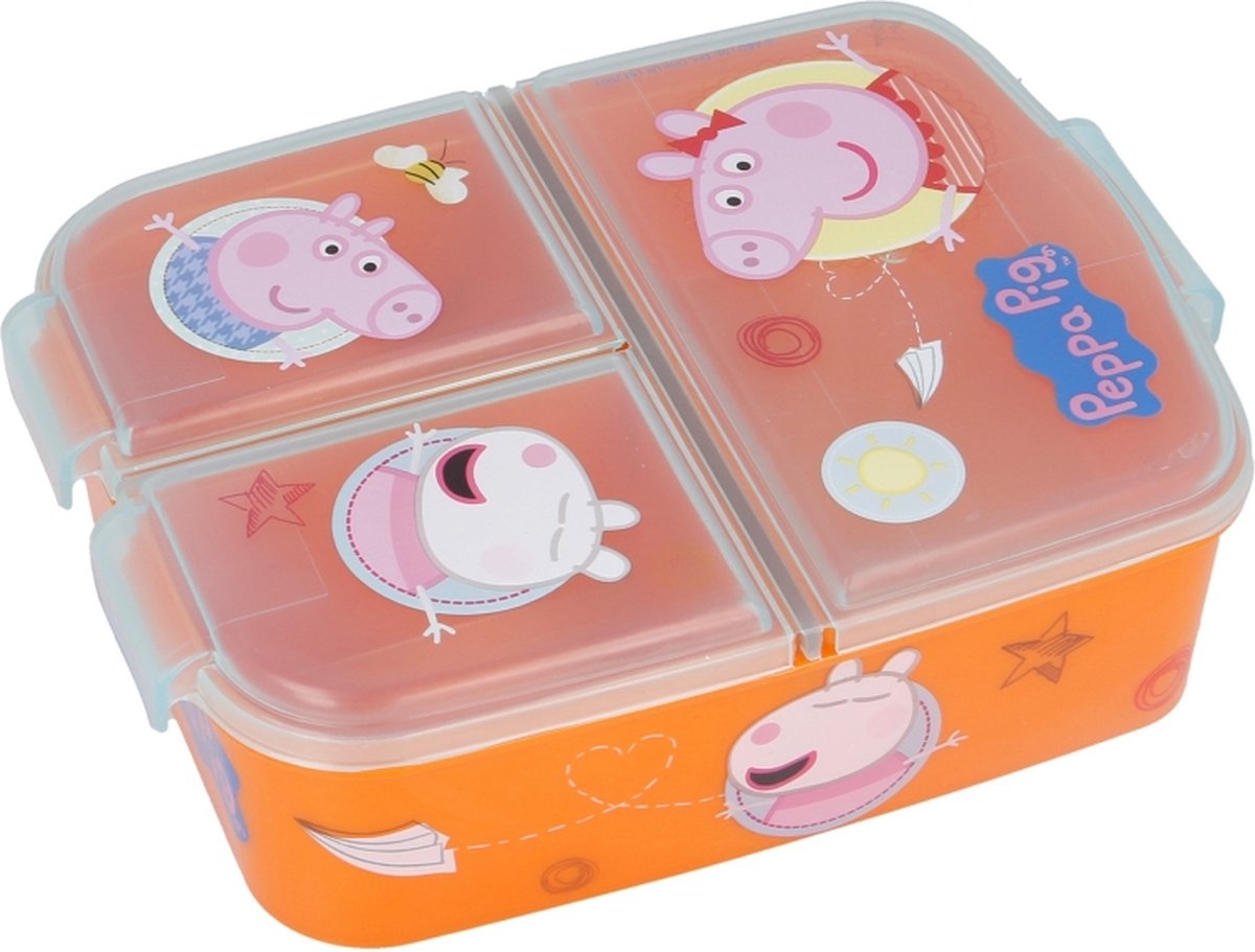 Disney boîte à lunch avec compartiments peppa pig 19,5 x 16,5 x 6,7 cm polypropylène