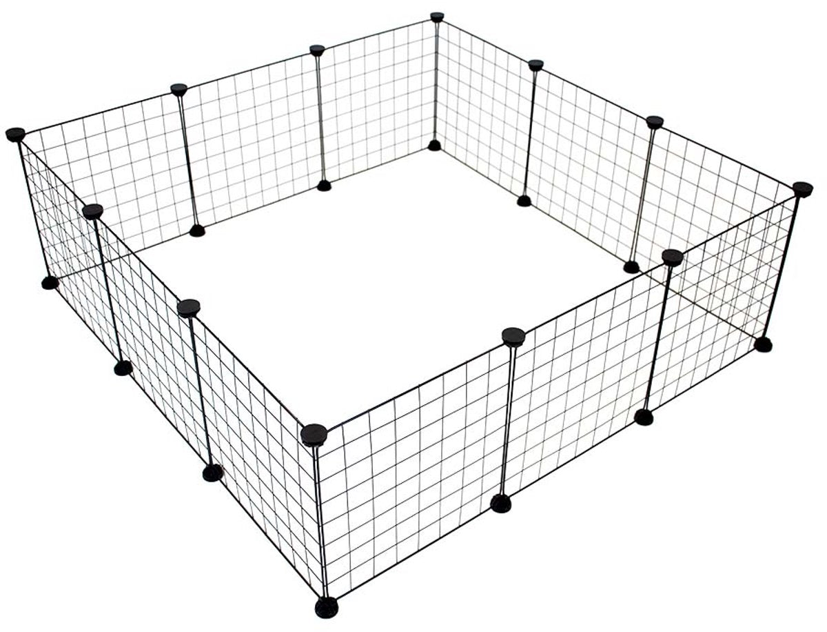 Duvo plus my home enclos modulaire pour petits mammifères 107x107x35cm noir