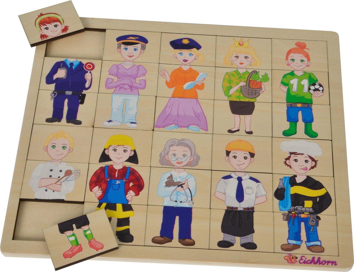 Puzzle en bois Eichhorn - métiers, 30 pcs.