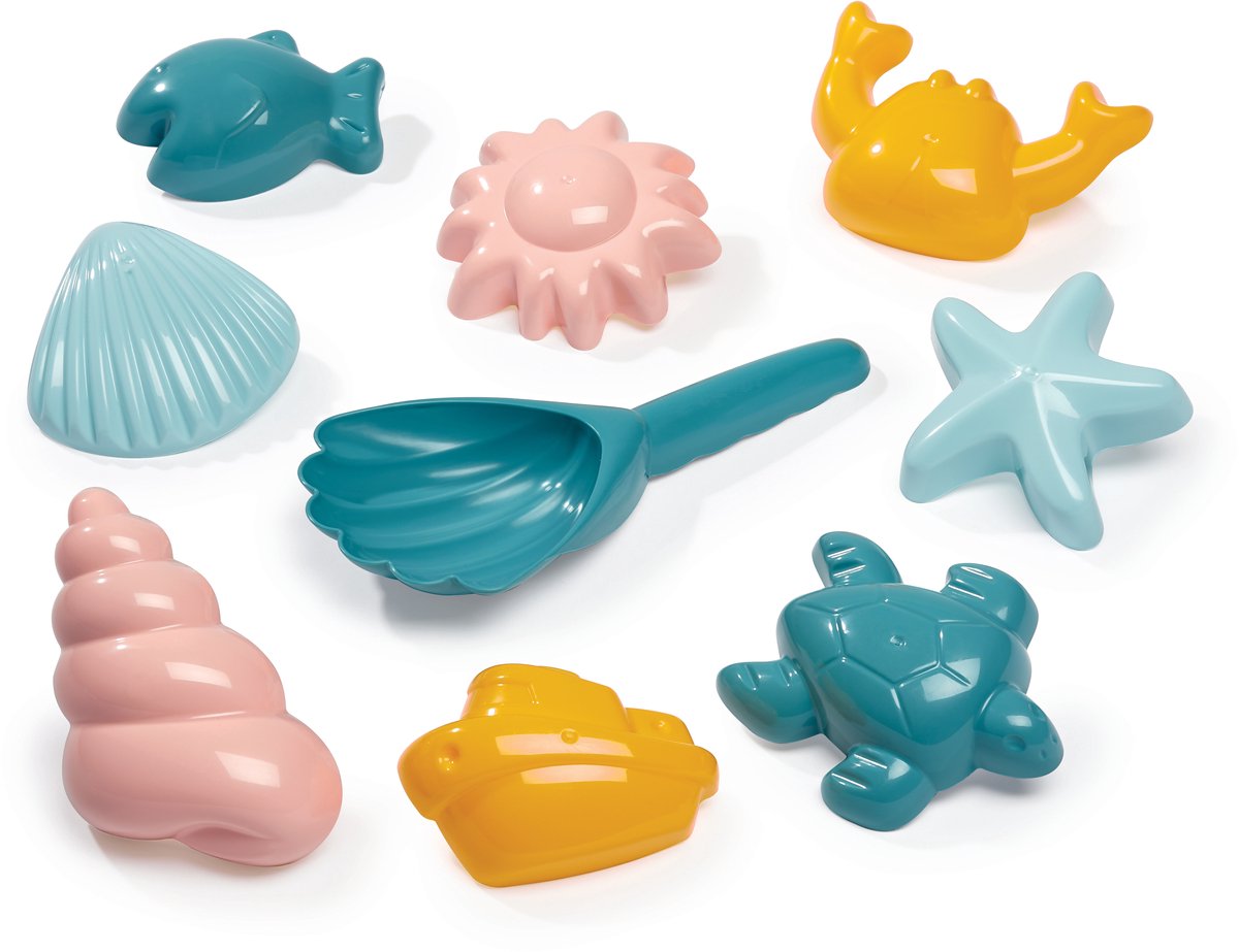 Moules à sable coquillage Ecoiffier avec pelle - 9 pcs.