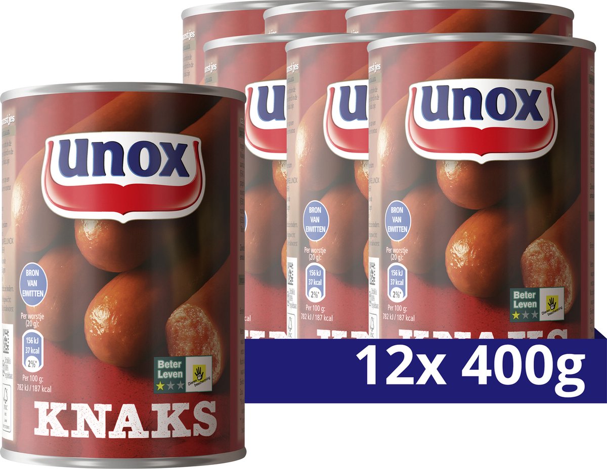 Unox knakworst - knaks - 12 x 400 g - voordeelverpakking