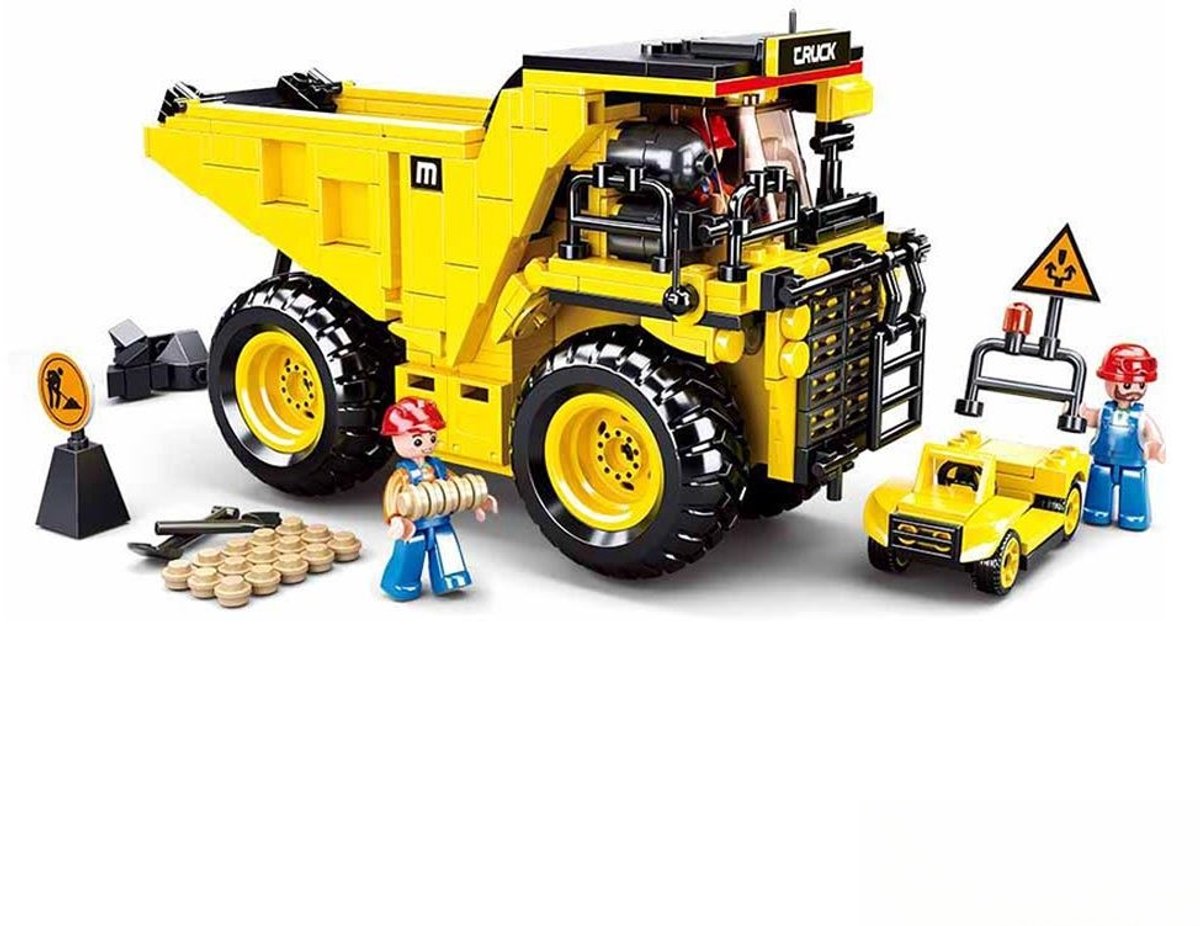 Sluban town chantier de construction camion de mine camion à benne basculante jouets de construction pour enfants à partir de 6 ans – boîte de construction de jouets de construction avec 416 blocs de construction – m38‑b0806