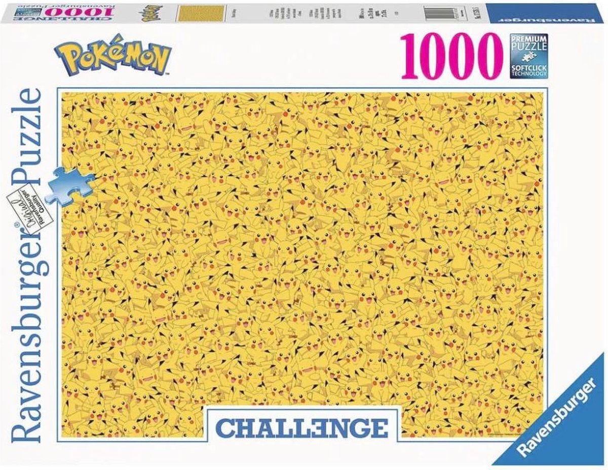 Puzzle Ravensburger Défi Pikachu - Pokémon - 1000 pièces.