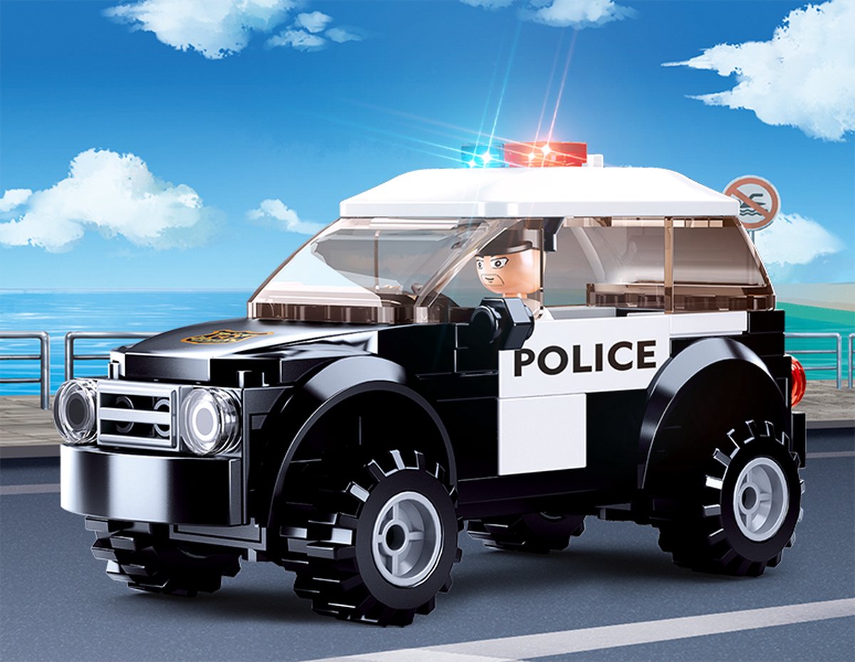 Voiture de police Sluban avec chien - 78 pcs.