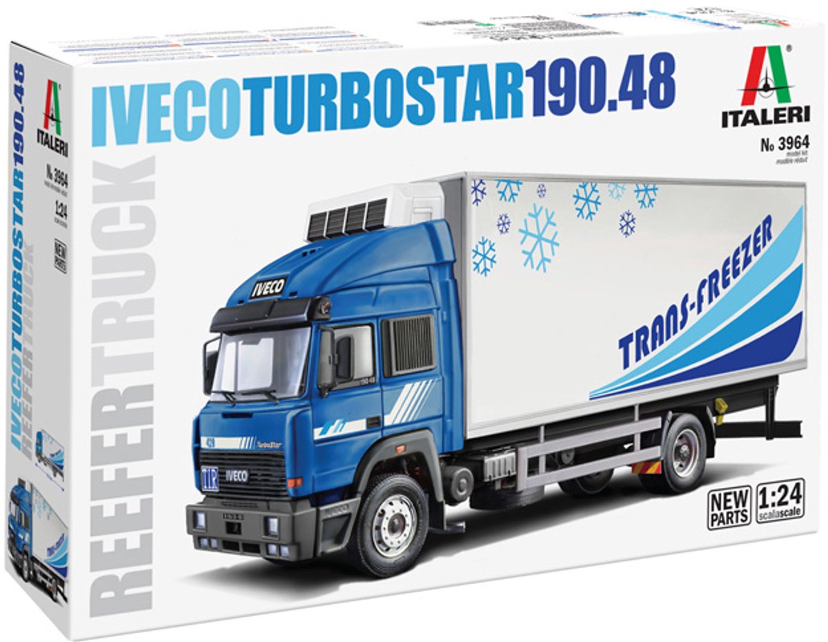 Italeri modelbouwpakket vrachtwagens - 3964 iveco turbostar 190.48 reefer truck - italiaanse vrachtwagen plastic - 1:24 - modelbouw