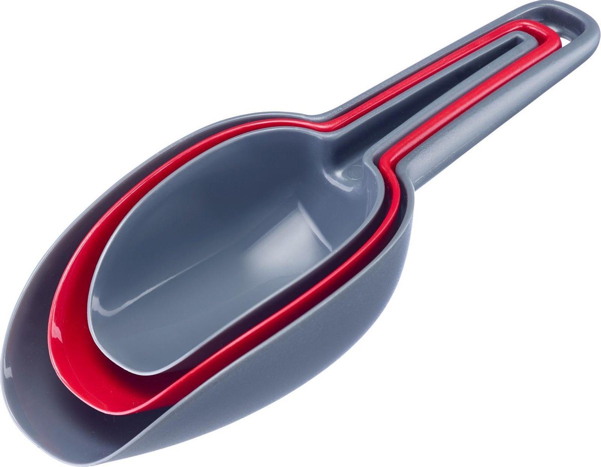 Westmark set de cuillères doseuses, 3 pièces, volume : 50 100 150 ml, plastique, sans BPA, trial, rouge anthracite, 90902270