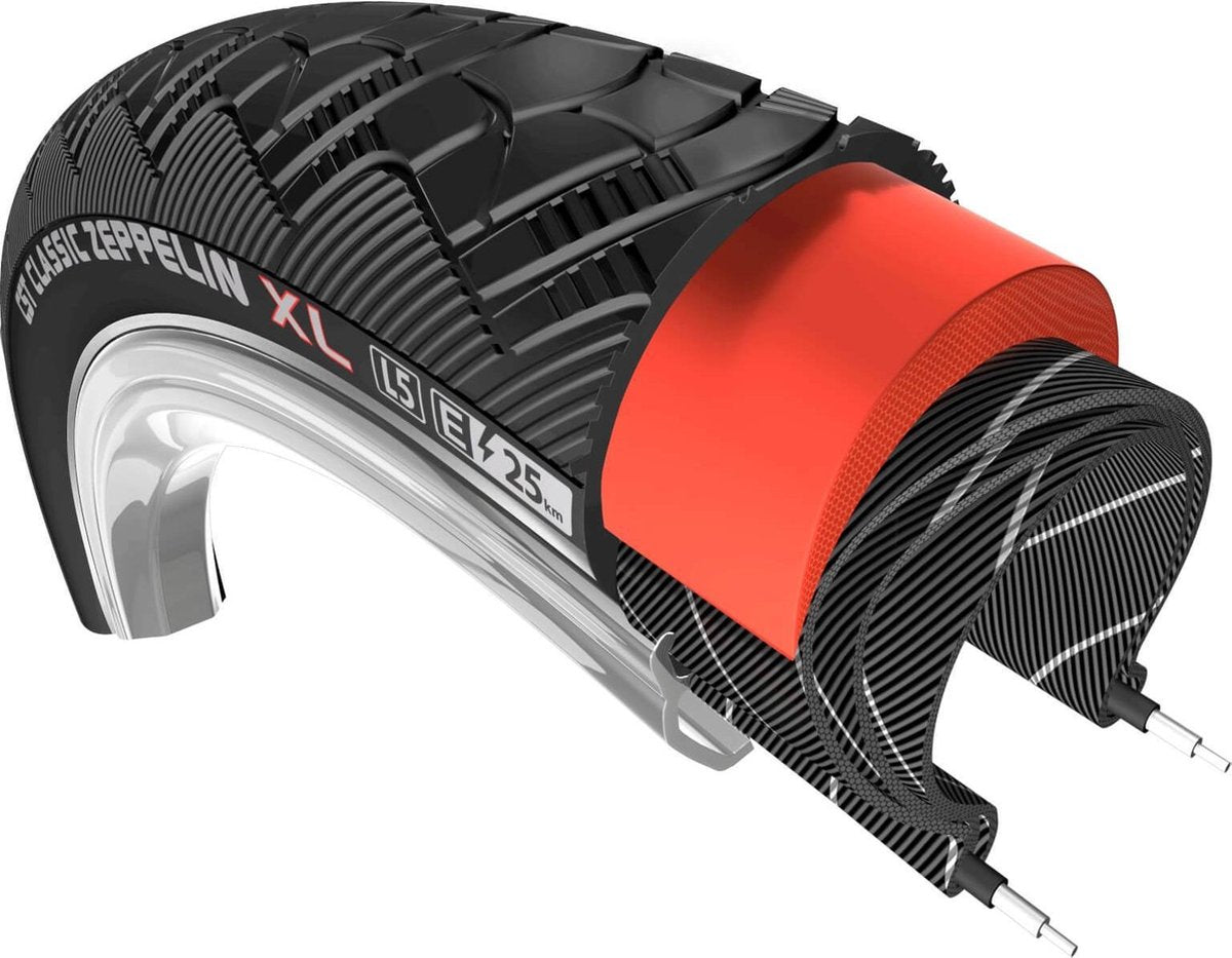 Cst pneu zeppelin xl25 28 x 2,00 sw reflète
