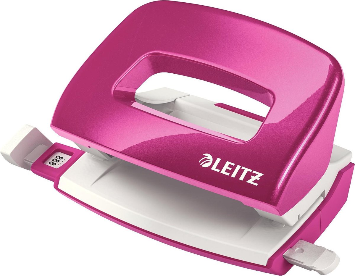 Leitz wow mini perforatrice - jusqu'à 10 feuilles - pour la maison - rose