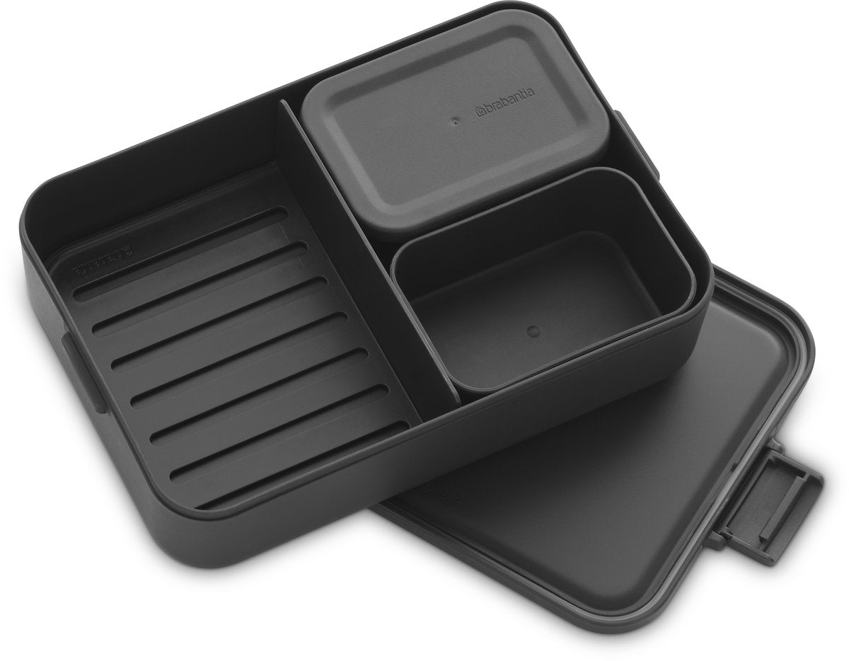 Brabantia bento boîte à lunch faire prendre grand gris foncé | 2 pièces