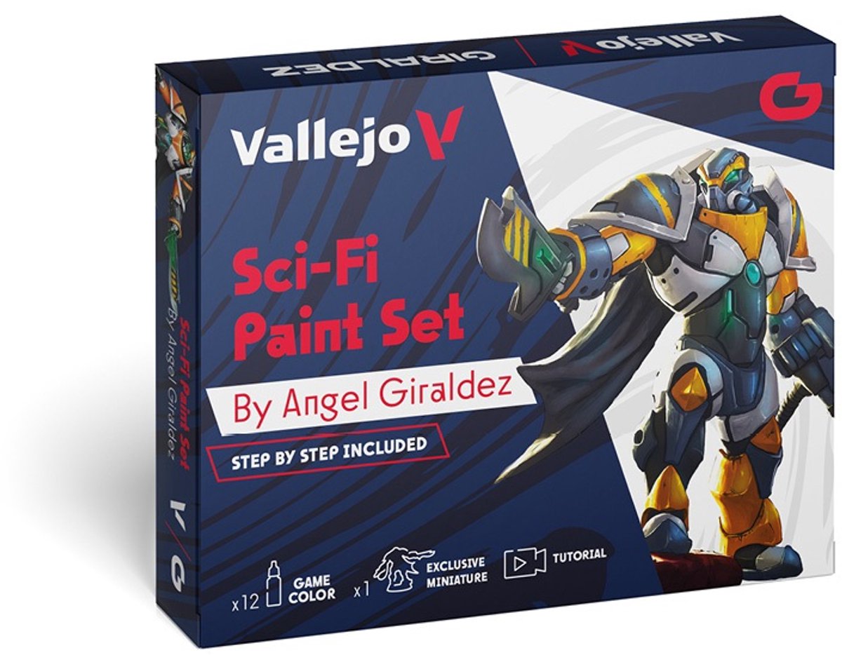 Vallejo hobbyverf acrylverf - 72313 sci-fi paint set by angel giraldez - acryl set verf set - 12 x 17 ml