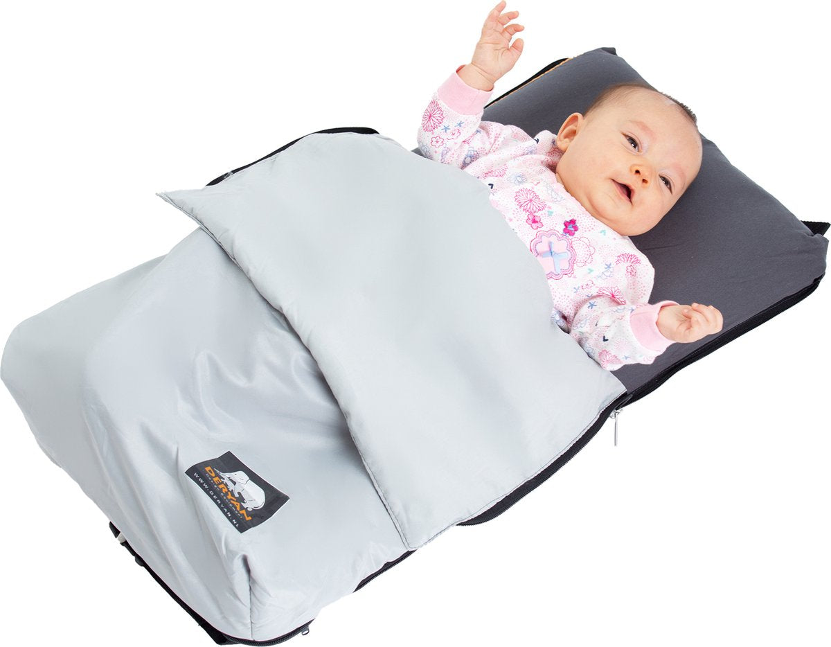 Lit d'avion Deryan airtraveller - oreiller de voyage avec matelas - plié de manière compacte