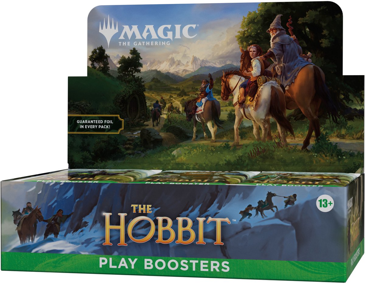 Magie le rassemblement magie : le rassemblement | la boîte de rappel de jeu Hobbit | 30 paquets + 1 carte topper de boîte en aluminium | jeu de cartes à collectionner