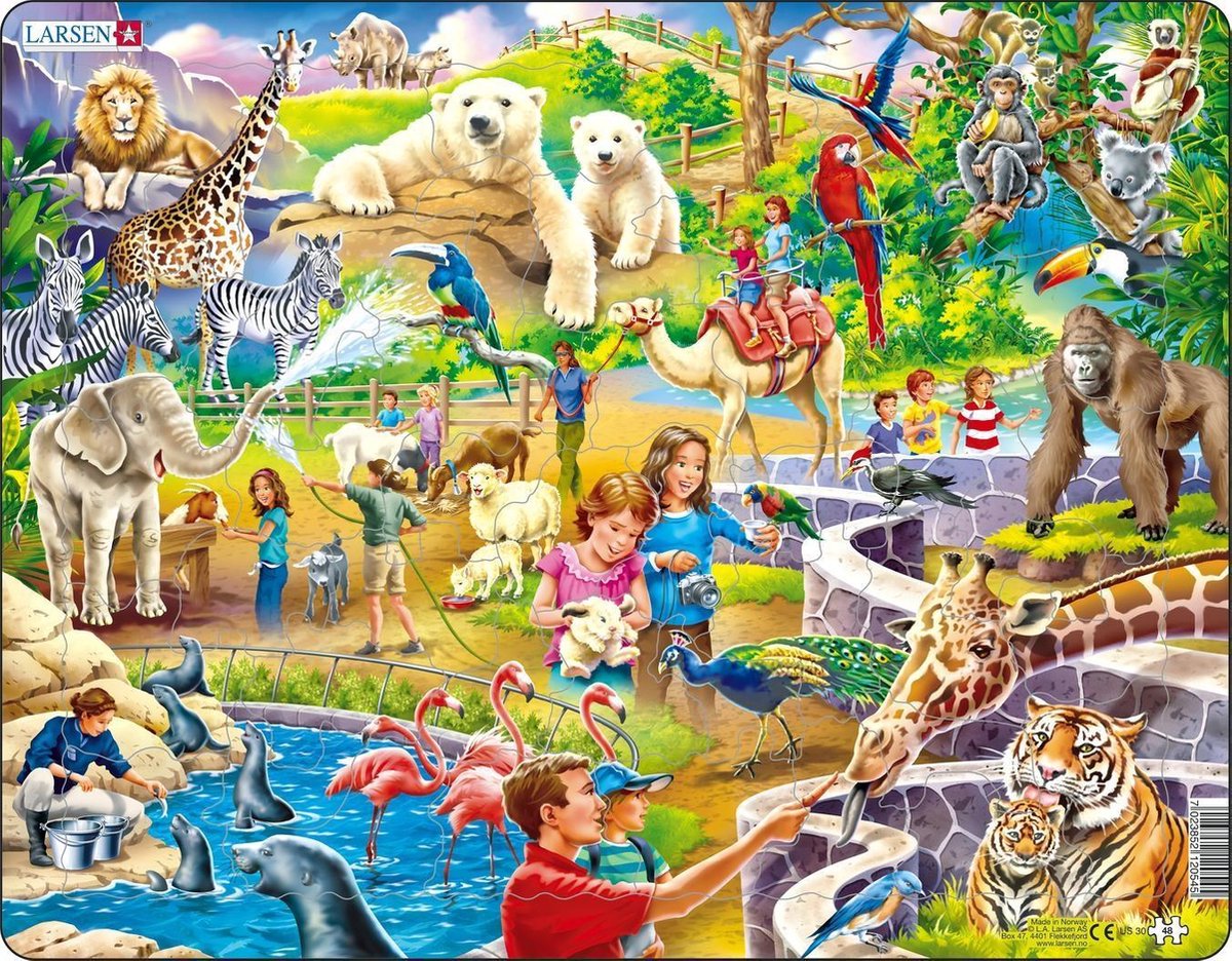 Selecta larsen puzzle animaux - au zoo, 48 pcs.