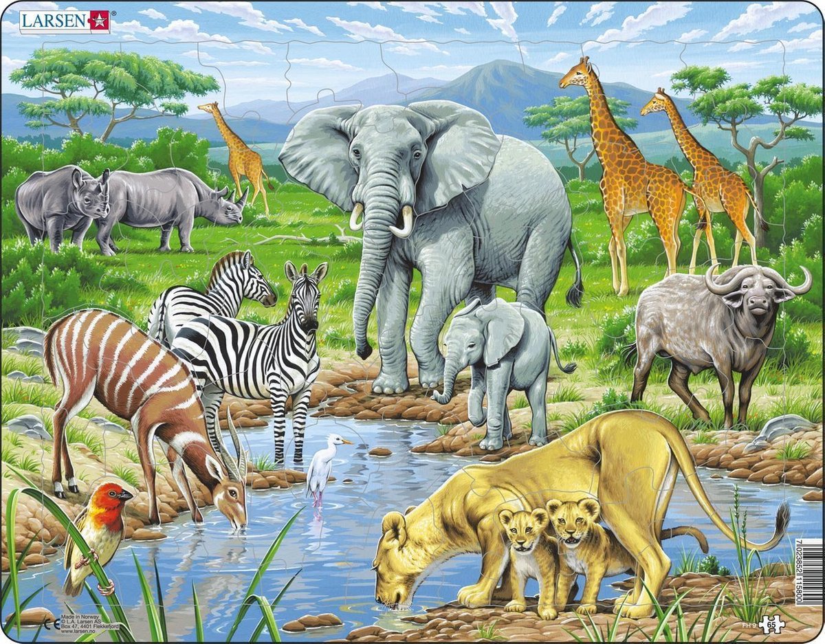 Selecta Larsen puzzle animaux - Savane africaine, 65 pcs.