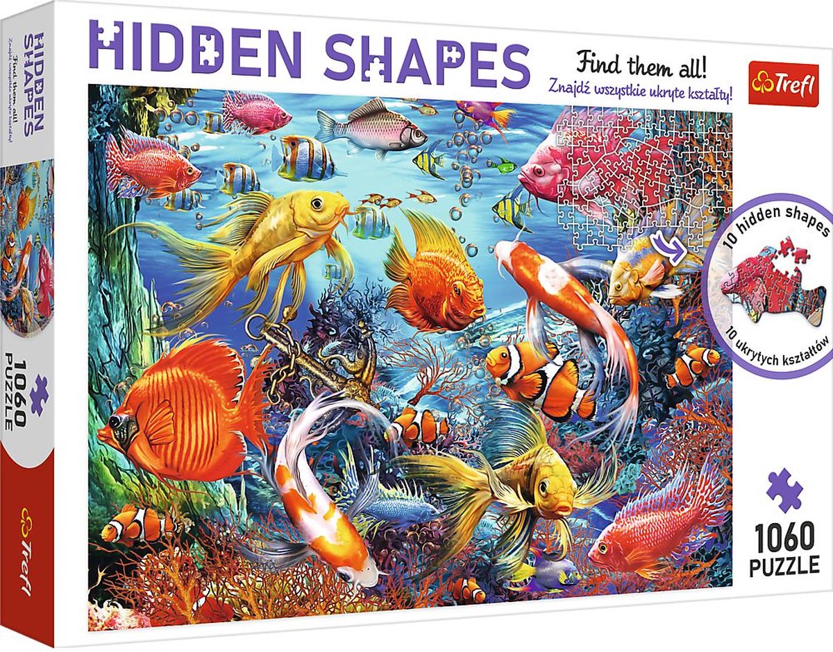 Trefl série de formes cachées - puzzle - 1060 pièces - vie marine sous-plat