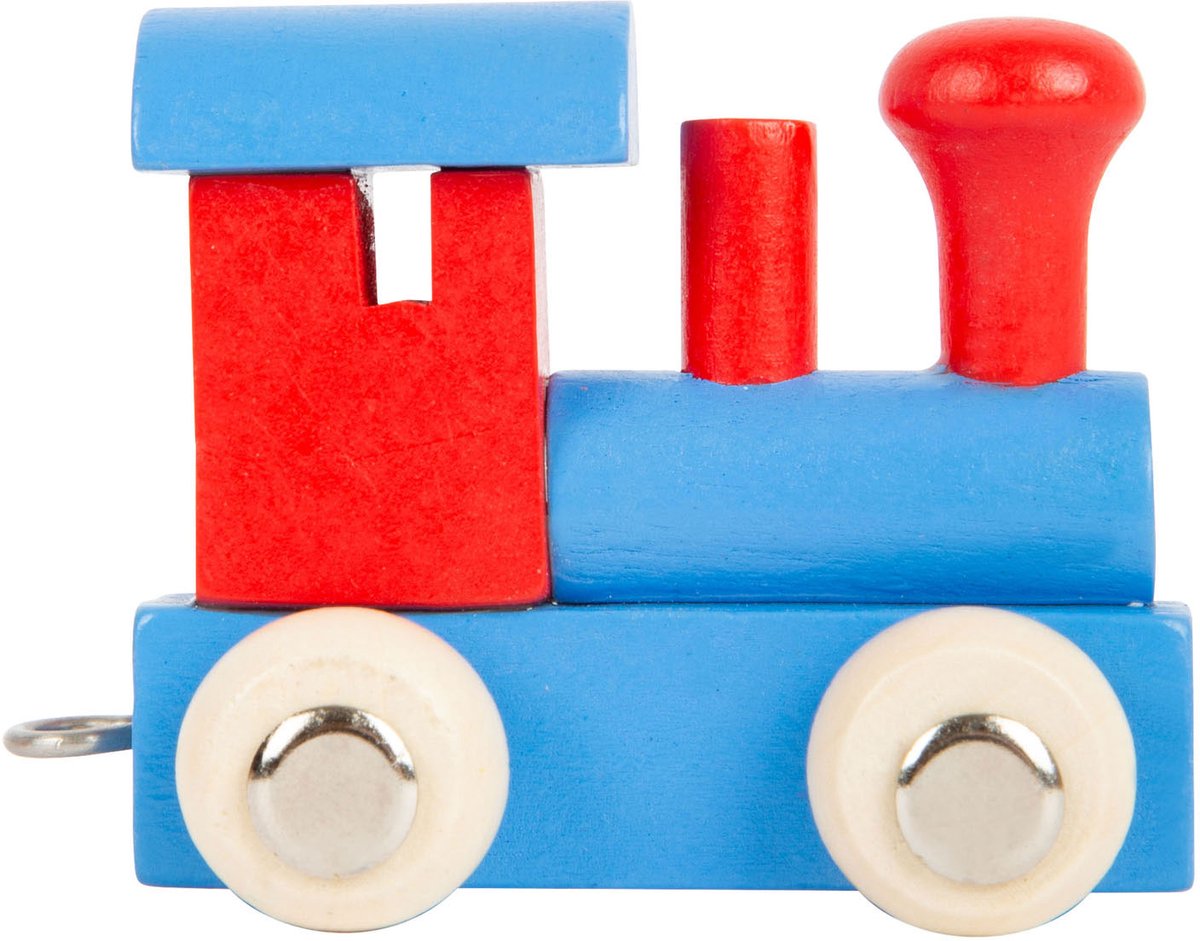 Small foot - locomotive de train à lettres en bois rouge bleu