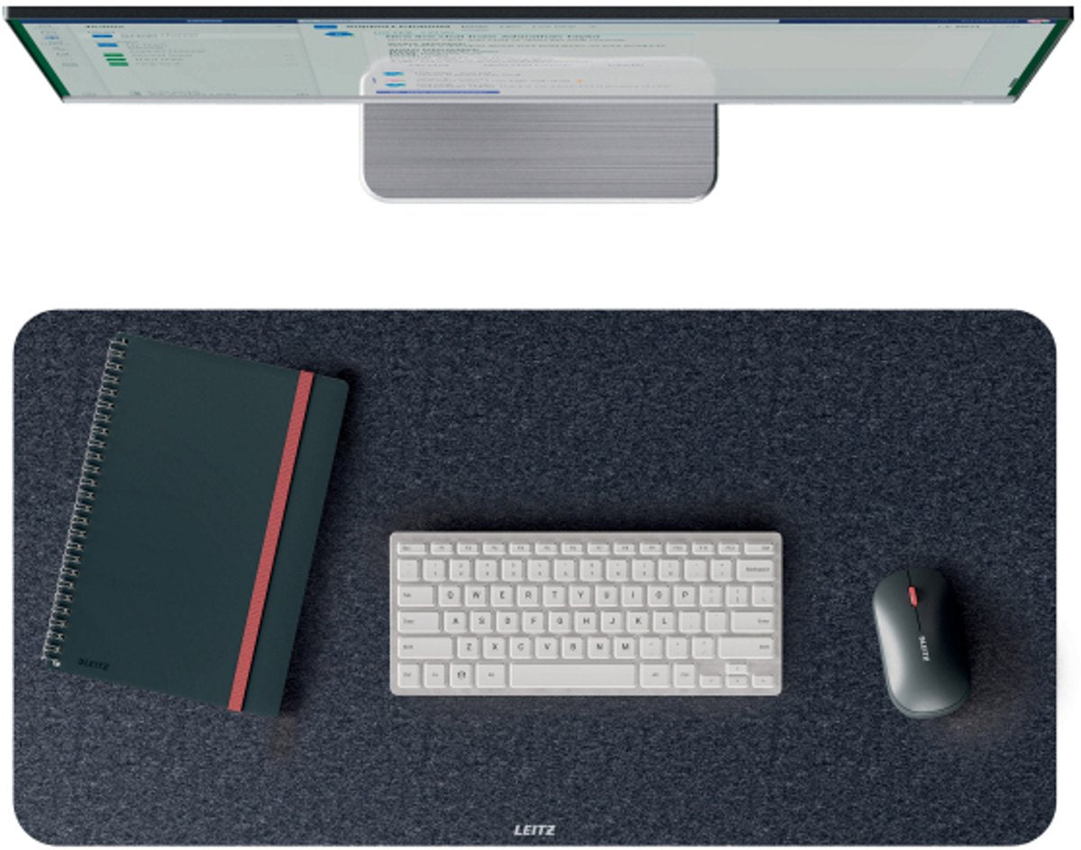 Leitz grand sous-main en feutre 70x36 cm - antidérapant - pour clavier souris - gris foncé