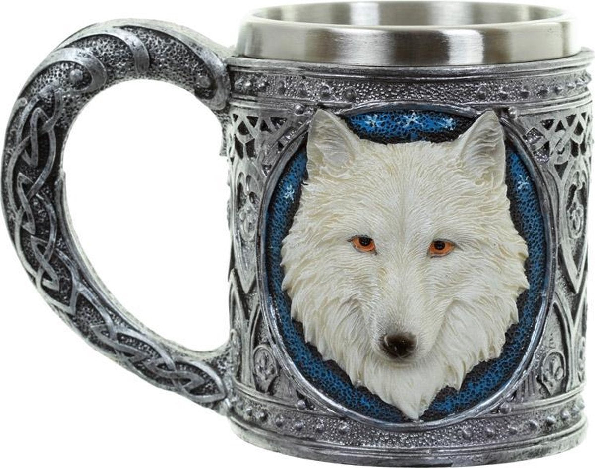 Gobelet décoratif loup blanc