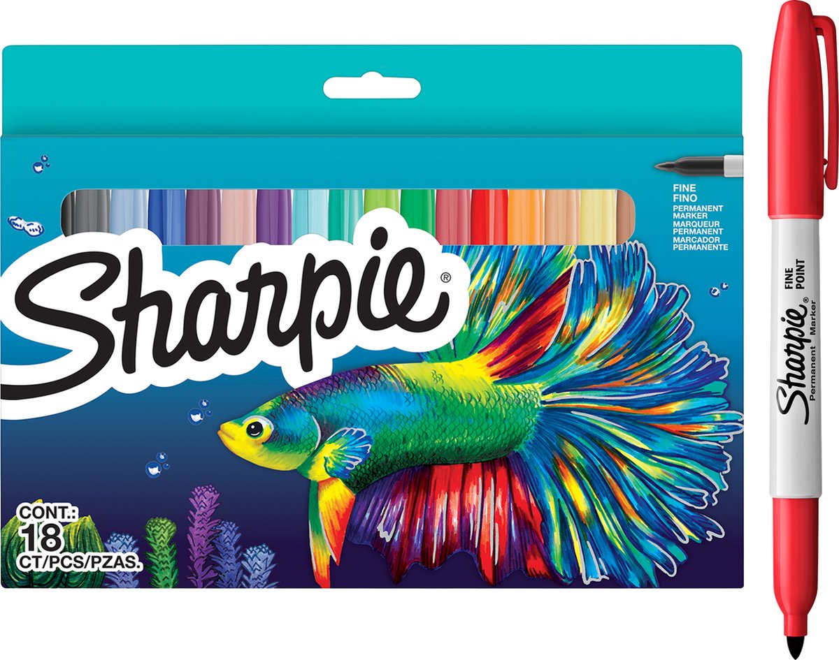 Ensemble Sharpie de marqueurs permanents | édition limitée différentes couleurs | point fin | 18 marqueurs | ensemble de retour à l'école