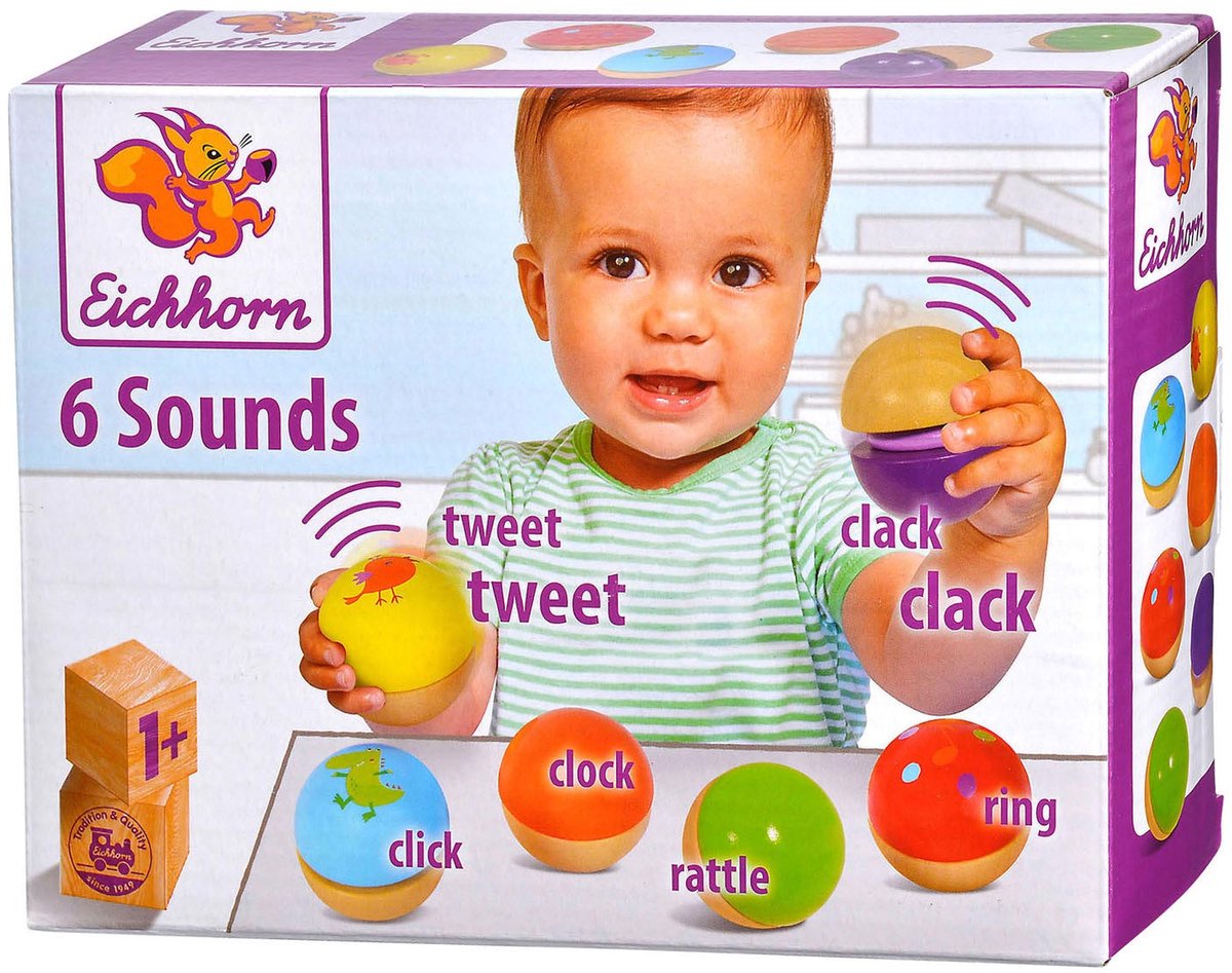 Boules musicales en bois Eichhorn, 6 pcs.