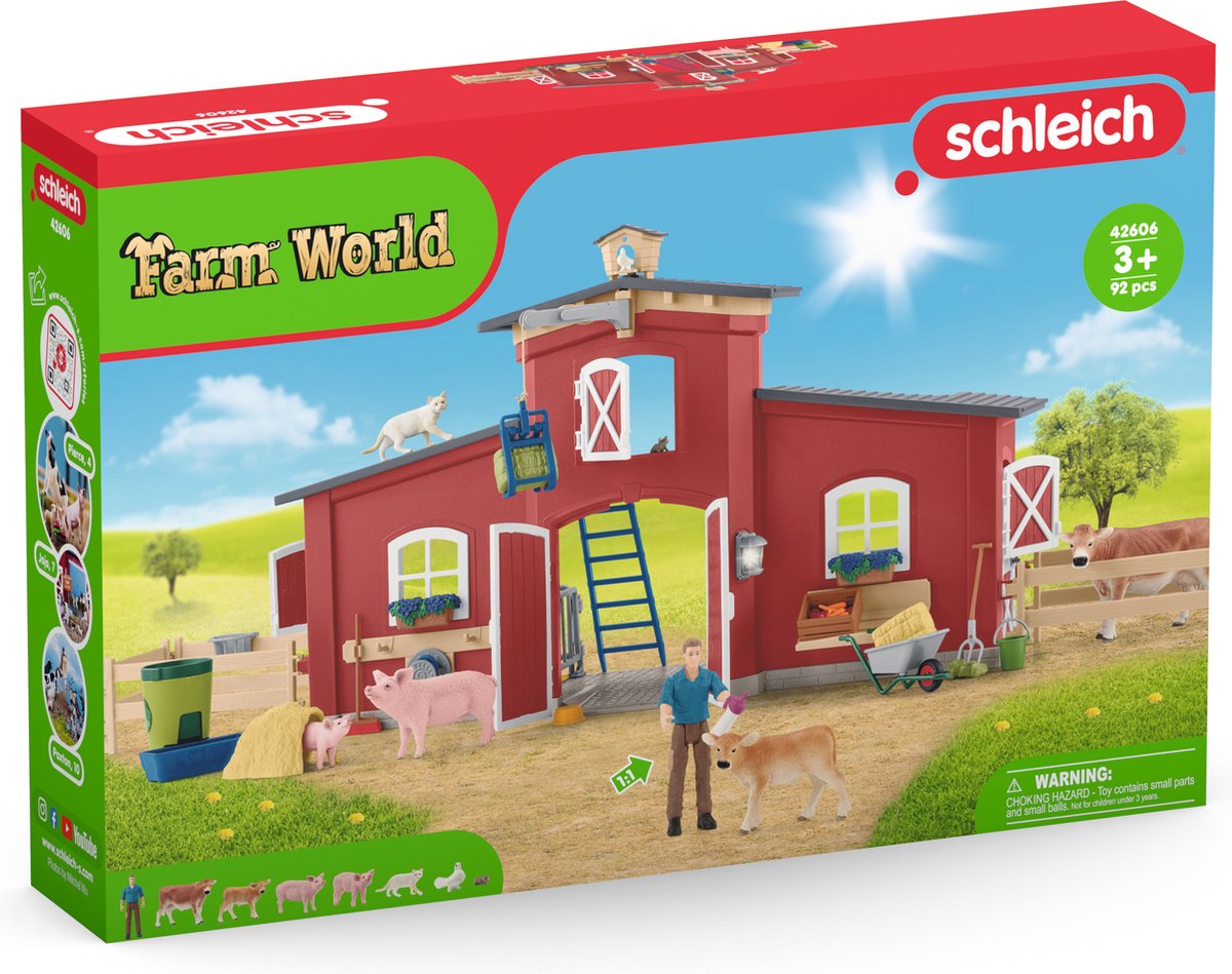 Schleich Farm World Large Stable Red 42606