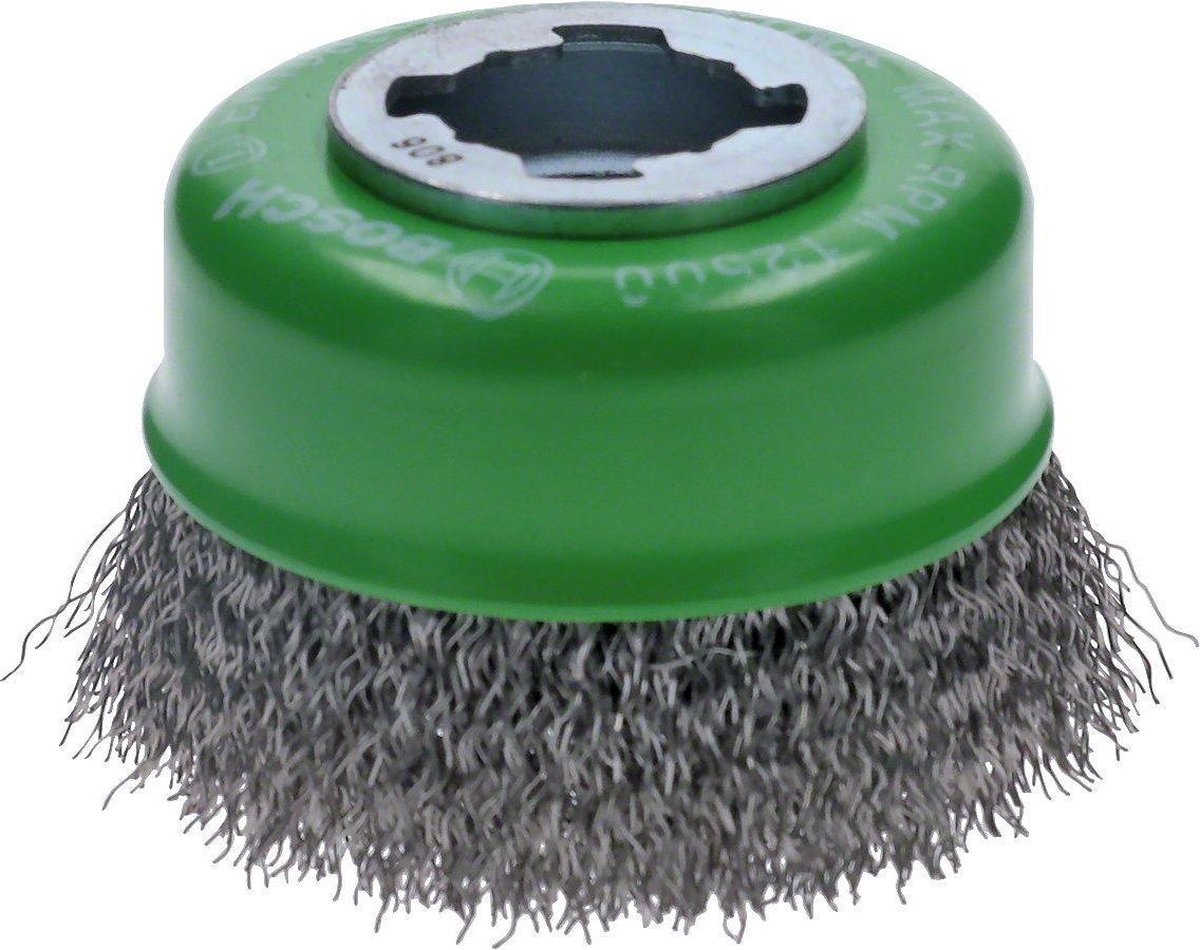 Bosch 2608620728 Brosse en acier à coupelle x-lock avec fil ondulé - acier inoxydable - 0,3 x 75 mm