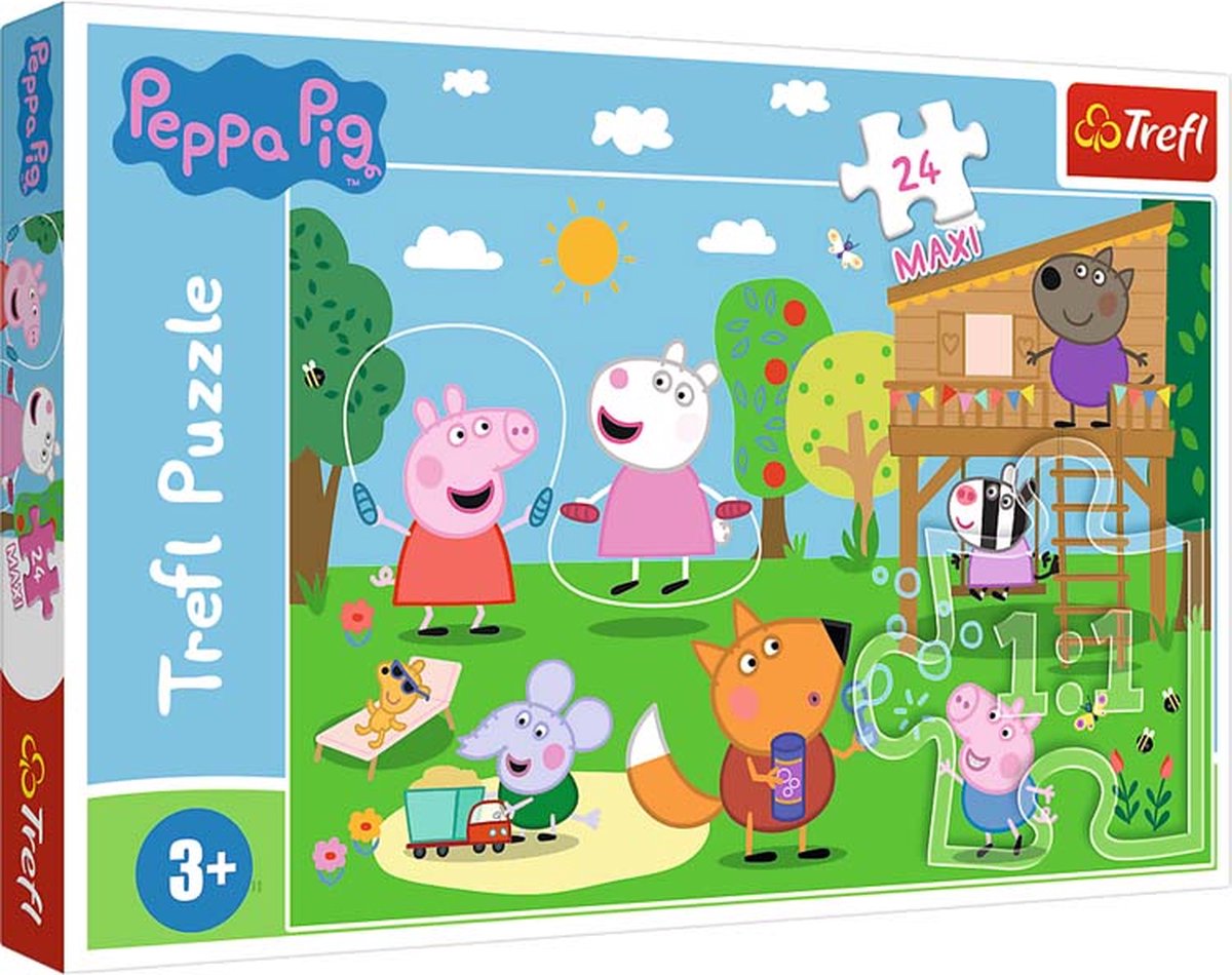 Puzzle Trefl Peppa Pig - Amusez-vous dans l'herbe - 24 pièces.