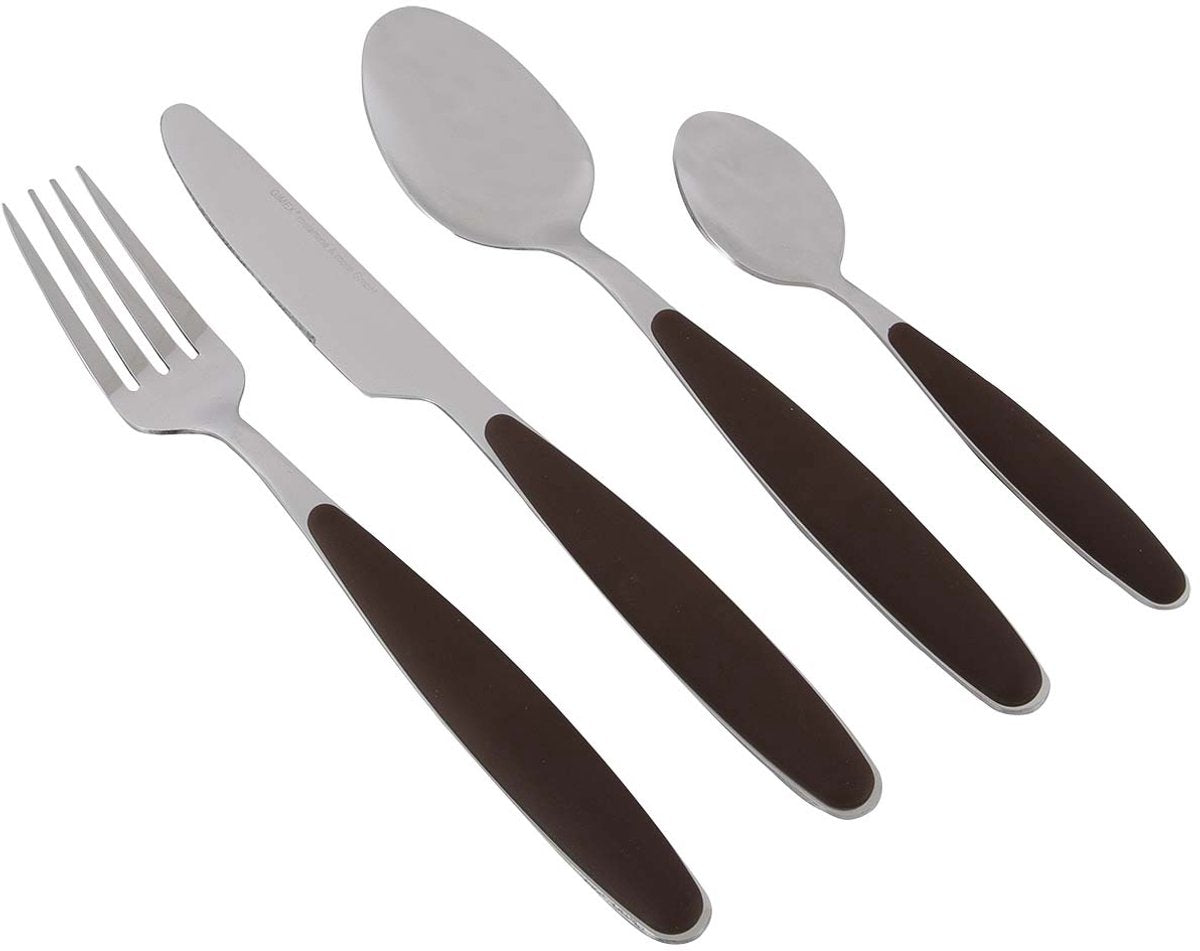 Gimex - couverts - marron - manche soft touch - 16 pièces