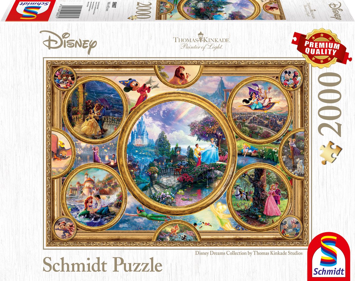 Schmidt - puzzle - disney, collection rêves - thomas kinkade studios - 2000 pièces - adultes - à partir de 14 ans