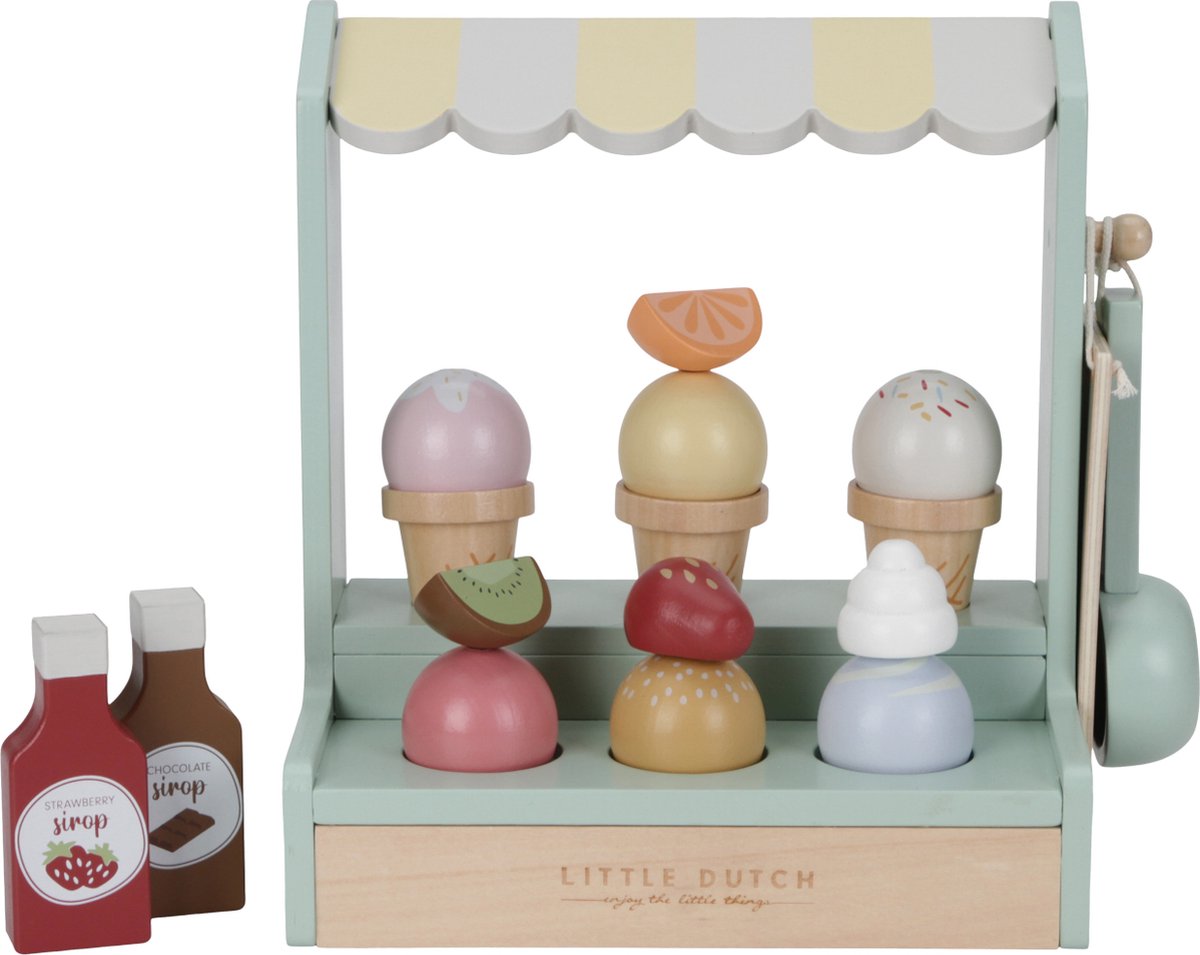 Little Dutch jouet étal de glace glacier salon de crème glacée FSC - nourriture pour jouets