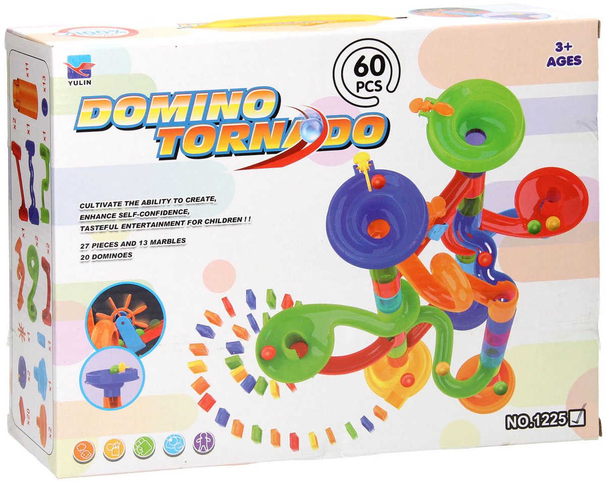 Piste de billes Domino tornado, 60 pcs.