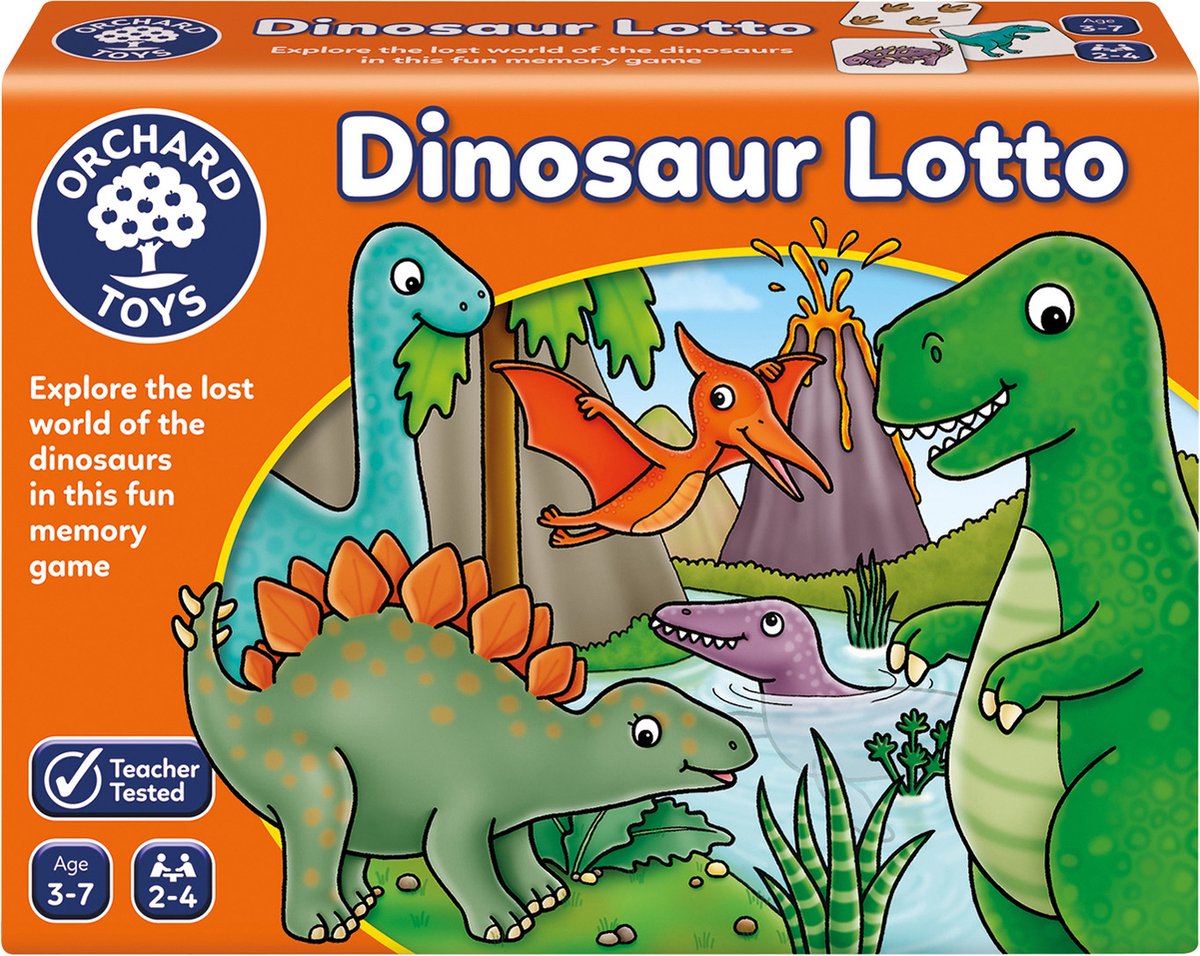 Jouets du verger - loto dinosaures - jeu de mémoire dino - jouets 3 ans - jeu de société pour enfants - Néerlandais