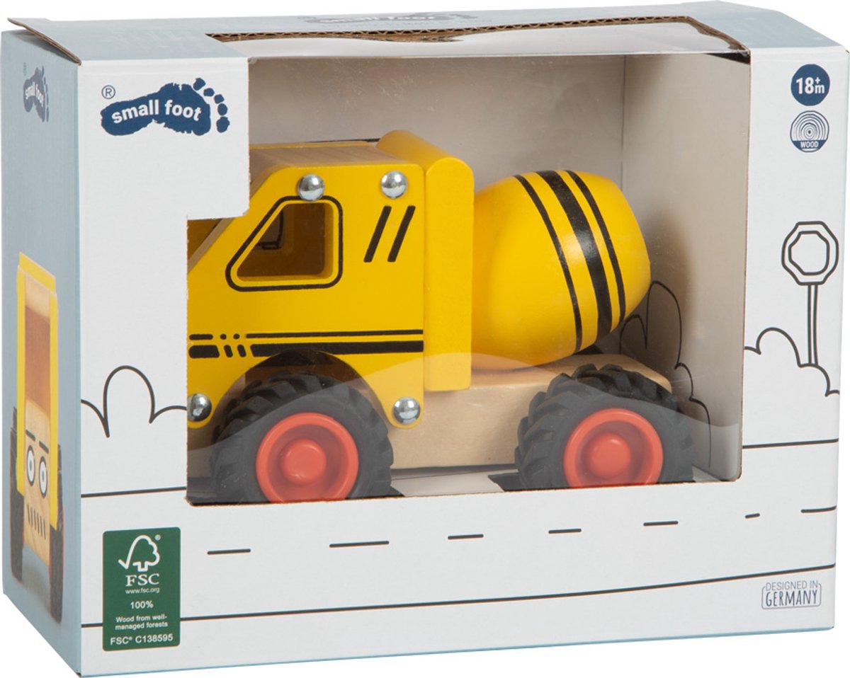 Small foot - camion de ciment en bois jaune