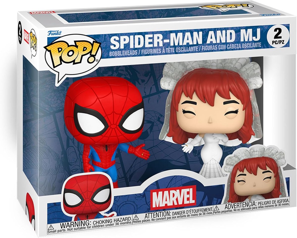 Funko pop merveille : spider-man et mj - (paquet de 2) pop