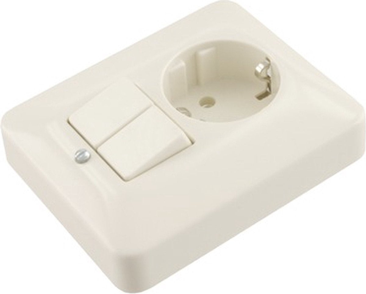 Busch-Jaeger si élément de base encastrable combinaison prise murale (toilettes) ra 1 voie + interrupteur série crème