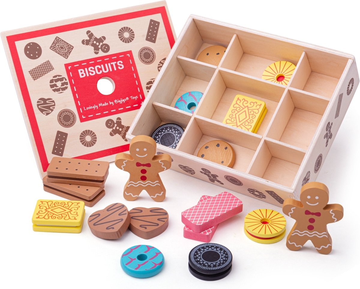 Jouets Bigjigs - boîte en bois avec biscuits